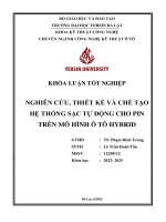 Nghiên cứu, thiết kế và chế tạo hệ thống sạc tự Động cho pin trên mô hình Ô tô hybrid