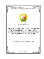 Thực trạng khám và chữa bệnh bằng y học cổ truyền tại trạm y tế xã, phƣờng thành phố lai châu năm 2025 và một số yếu tố liên quan