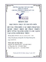 Tìm hiểu các biện pháp Đã Được thực hiện Để phát triển bền vững ngành gốm và du lịch tại làng gốm bàu trúc