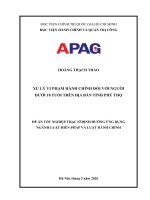 XỬ LÝ VI PHẠM HÀNH CHÍNH ĐỐI VỚI NGƯỜI DƯỚI 18 TUỔI TRÊN ĐỊA BÀN TỈNH PHÚ THỌ