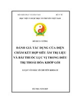 Đánh giá tác dụng của Điện châm kết hợp siêu Âm trị liệu và bài thuốc lục vị trong Điều trị thoái hóa khớp gối