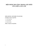 Biện pháp thi công trong gói thầu sữa chữa, xây lắp
