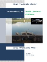 Thuyết minh dự Án nuôi cá hô xanh