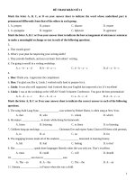 ĐỀ THI THAM KHẢO TIẾNG ANH VÀO 10 HẢI PHÒNG 2026-2027