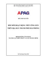 Đổi mới hoạt Động tiếp công dân trên Địa bàn thành phố hải phòng