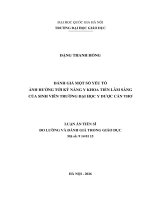 Đánh giá một số yếu tố Ảnh hưởng tới kỹ năng y khoa tiền lâm sàng của sinh viên trường Đại học y dược cần thơ