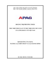 Luận văn thạc sĩ Luật học: Thực hiện pháp luật về thực hiện dân chủ cơ sở của Công đoàn Y tế Việt Nam