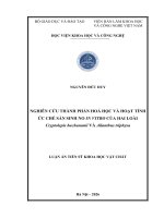 NGHIÊN CỨU THÀNH PHẦN HOÁ HỌC VÀ HOẠT TÍNH ỨC CHẾ SẢN SINH NO IN VITRO CỦA HAI LOÀI Cryptolepis buchananii VÀ Ailanthus triphysa