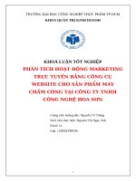 Phân tích hoạt Động marketing trực tuyến bằng công cụ website cho sản phẩm máy chấm công tại công ty tnhh công nghệ hoa sơn