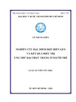 Nghiên cứu Đặc Điểm Đột biến gen và kết quả Điều trị ung thư Đại trực tràng Ở người trẻ