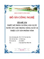 Thiết kế phân xưởng sản xuất nước Ép cam trong năng suất 10 triệu lít sản phẩm năm