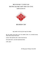 Đề tài phân tích báo cáo tài chính công ty cổ phần hàng tiêu dùng masan 2021 2023