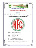 Báo cáo thực tế nghề Đề tài  tìm hiểu dây chuyền sản xuất rượu shochu gạo của công ty tnhh mtv thực phẩm huế