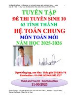 63 tỉnh tuyển tập tuyển sinh 10 mới  môn toán chung 2025 2026 hồ khắc vũ