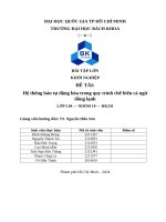 Bài tập lớn khởi nghiệp Đề tài hệ thống bán tự Động hóa trong quy trình chế biến cá ngừ Đông lạnh