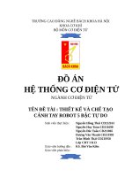 Đồ Án hệ thống cơ Điện tử ngành cơ Điện tử tên Đề tài  thiết kế và chế tạo cánh tay robot 5 bậc tự do