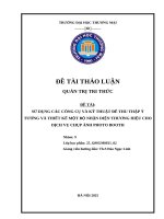 Sử dụng các công cụ và kỹ thuật Để thu thập Ý tưởng và thiết kế một bộ nhận diện thương hiệu cho dịch vụ chụp Ảnh photo booth