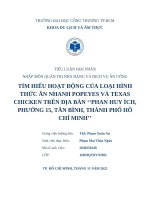Tìm hiểu hoạt Động của loại hình thức Ăn nhanh popeyes và texas chicken trên Địa bàn ‘phan huy Ích, phường 15, tân bình, thành phố hồ chí minh