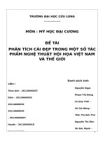 Đề tài phân tích cái Đẹp trong một số tác phẩm nghệ thuật hội họa việt nam và thế giới