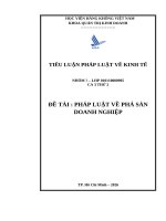 Đề tài  pháp luật về phá sản doanh nghiệp