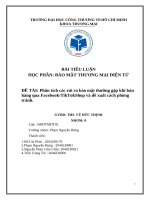 Đề tài phân tích các rủi ro bảo mật thường gặp khi bán hàng qua facebooktiktokshop và Đề xuất cách phòng tránh