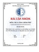 Bình luận về việc cam kết mở cửa thị trường của các thành viên wto khi tham gia các hiệp Định mua sắm chính phủ