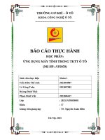 Báo cáo thực hành học phần Ứng dụng máy tính trong tktt Ô tô