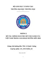 Đề tài chính sách thu hút fdi xanh của việt nam trong giai Đoạn hướng Đến 2030