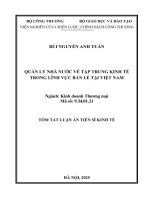 Tóm tắt luận Án quản lý nhà nước về tập trung kinh tế trong lĩnh vực bán lẻ tại việt nam