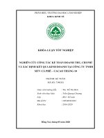 Nghiên cứu công tác tổ chức kế toán doanh thu, chi phí và xác Định kqkd tại công ty tnhh mtv cà phê, ca cao tháng 10