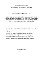 ĐÁNH GIÁ NHU CẦU CHĂM SÓC PHỤC HỒI CHỨC NĂNG CHO BỆNH NHÂN THOÁI HÓA CỘT SỐNG THẮT LƯNG ĐIỀU TRỊ NỘI TRÚ VÀ MỘT SỐ YẾU TỐ LIÊN QUAN TẠI BỆNH VIỆN ĐA KHOA KHU VỰC NGỌC HỒI NĂM 2025