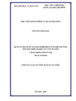 Tóm tắt quản lý nhà nước về giảm nghèo bền vững Đối với vùng dân tộc thiểu số khu vực tây nguyên