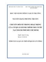 Tóm tắt chuyển Đổi số trong hoạt Động của cơ quan hành chính nhà nước tại thành phố hồ chí minh