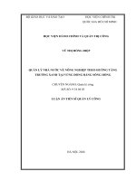 Quản lý nhà nước về nông nghiệp theo hướng tăng trưởng xanh tại vùng Đồng bằng sông hồng
