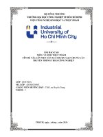 IUH - VI SINH THỰC PHẨM - LÊN MEN SẢN XUẤT RƯỢU GẠO CHƯNG CẤT TRUYỀN THỐNG THEO CÔNG NGHIỆP