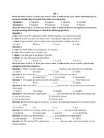 ĐỀ THI THAM KHẢO TIẾNG ANH VÀO 10 HẢI PHÒNG 2026-2027