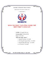 Báo cáo thực tập côngnghệchếbiến thịt vàhải sản