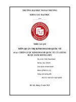 Tiểu luận môn quản trị kinh doanh quốc tế Đề tài  chiến lược kinh doanh quốc tế của hãng rượu mầm distillery